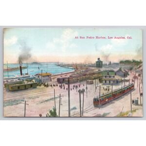 San Pedro Harbor Los Angeles California Postcard Souvenir Publishing Co